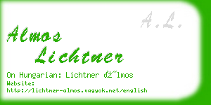 almos lichtner business card
